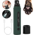 PawFev quiet electric dog nail grinder in deep green