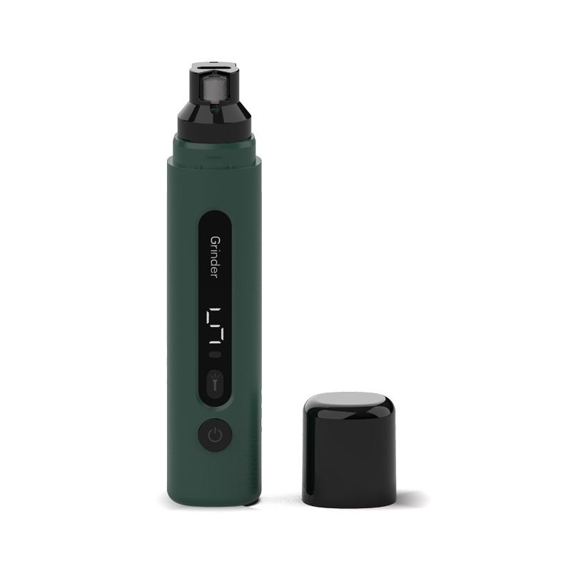 Low-noise electric nail grinder for cats and dogs in use