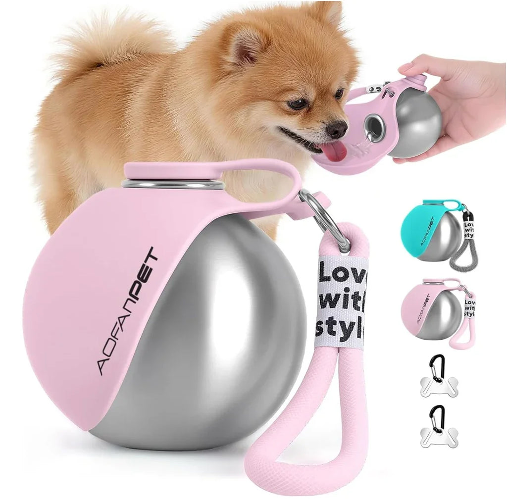 Travel Dog Water Bottle – Portable Stainless Steel Pet Drinking Dispenser