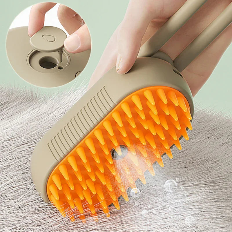 Electric Spray Cat Brush | 3-in-1 Pet Grooming Comb with Mist & Deshedding