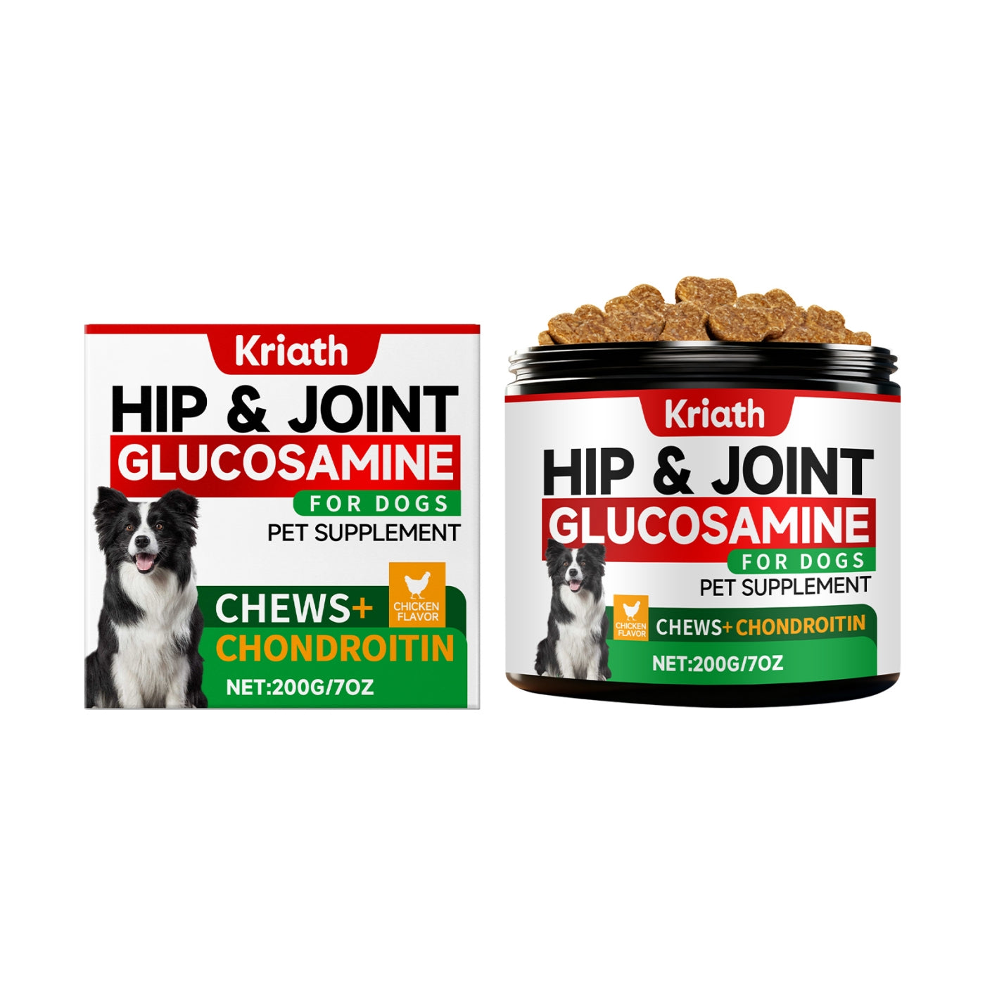 PawFev dog joint supplement granules tub with glucosamine, MSM and chondroitin, 200g