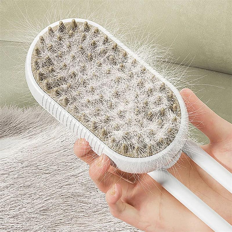 Electric Spray Cat Brush | 3-in-1 Pet Grooming Comb with Mist & Deshedding